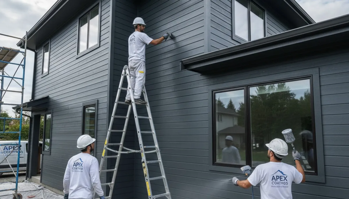 Professional siding painting on a Redmond WA home exterior by expert local painters